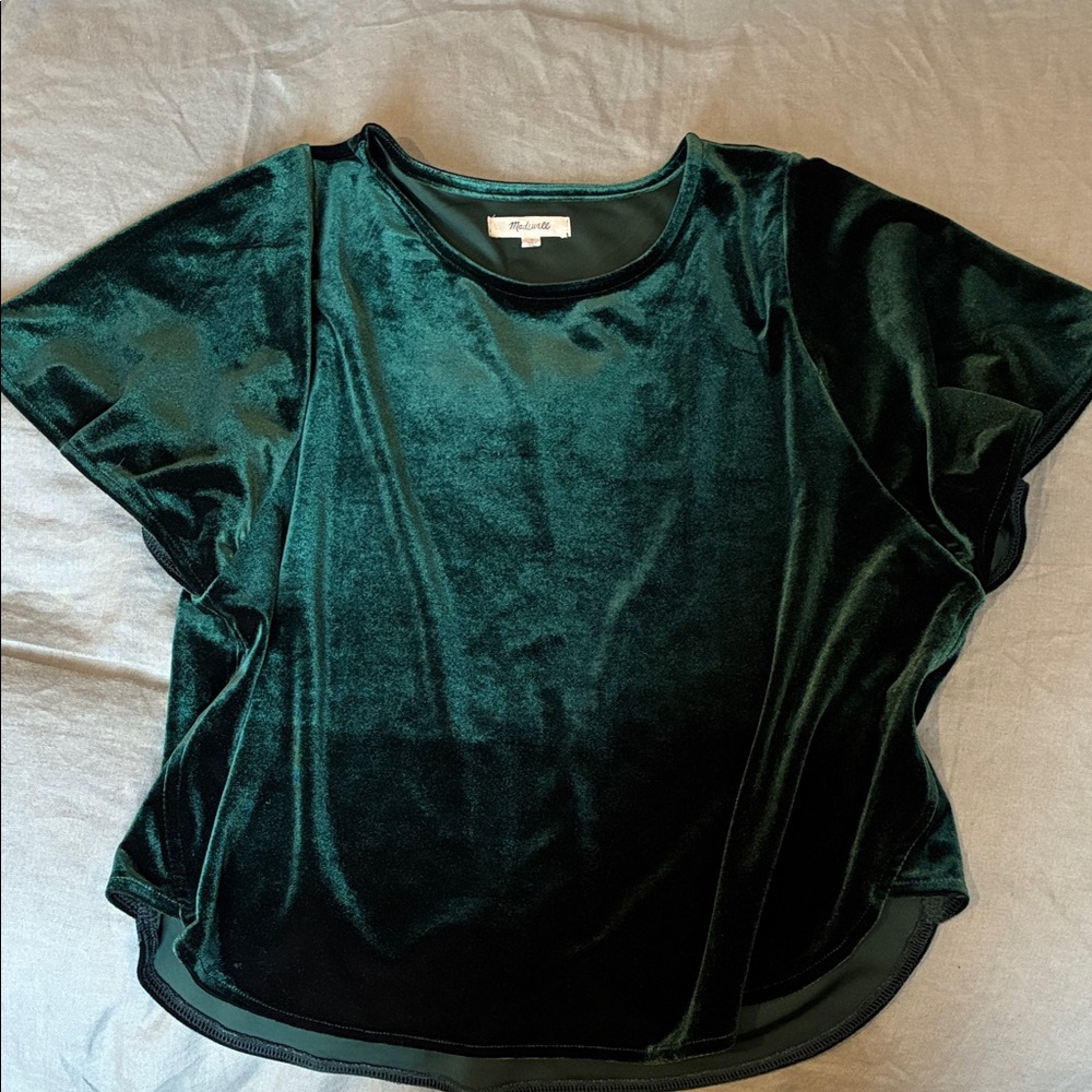 MADEWELL Velvet Green Top